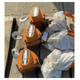 (3) Harrington 2 Ton x 15' Chain Hoists