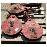 (3) Assorted 15 Ton Snatch Blocks