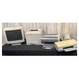 Assorted Printers and Monitor