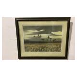 Black Ducks Over Marsh Print-