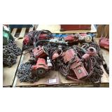 (3) JDN 1 Ton Pneumatic Chain Hoists and Parts