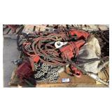 (3) JDN 1 Ton Pneumatic Chain Hoists