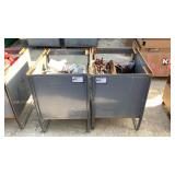 (2) Metal Storage Bins and Contents