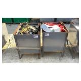 (2) Metal Storage Bins and Contents