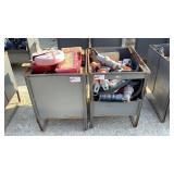 (2) Metal Storage Bins and Contents