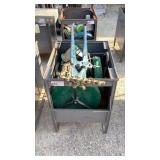 Metal Storage Bin and Contents