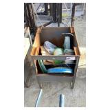 Metal Storage Bin and Contents