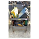 Metal Storage Bin and Contents