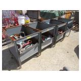 Metal Storage Bins and Contents