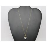 2 ct Blue Topaz & Diamond Necklace