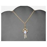 3.5 ct Fire Opal & Diamond Necklace