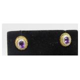 Amethyst & Diamond Earrings