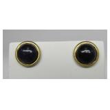 Cabochon Blue Goldstone Earrings