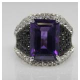 4.44 ct Amethyst & Diamond Dinner Ring