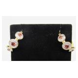 Garnet & Diamond Hoop Earrings
