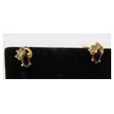 Garnet & White Topaz Earrings