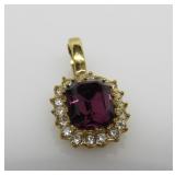 Approx. 3.5 ct Amethyst & Diamond Pendant