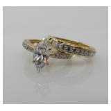 2 ct White Topaz Bridal Set