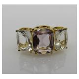 3 ct Amethyst & White Topaz Ring