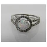 1.5 ct Opal & White Topaz Ring