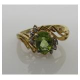 Peridot & Diamond Dinner Ring