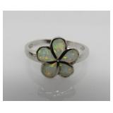 Fire Opal Flower Ring