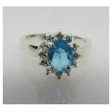 Blue & White Topaz Fashion Ring