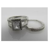 2 ct White Topaz Wedding Set
