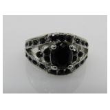 2 ct Black Sapphire Ring