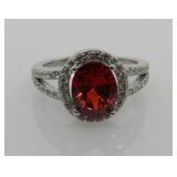 2.25 ct Garnet and White Topaz Ring