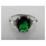 Emerald & White Topaz Ring