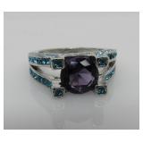 2 ct Amethyst & London Blue Ring