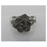 Flower White Topaz Ring