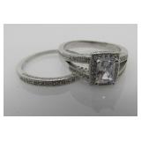2.00 ct White Topaz Wedding Set