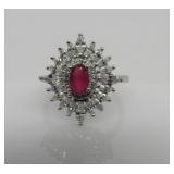 Ruby & White Topaz Ring