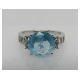 Aquamarine & White Topaz Ring