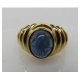 3 ct Blue Solitaire Ring