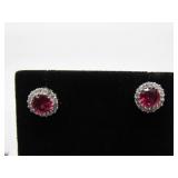 3.0 ct Ruby & Topaz Earrings