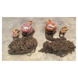 (2) Harrington 2 Ton Chain Hoists