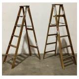 (2) Wooden 6ft Ladders