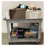 Rolling Cart And Office Supplies