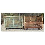 (2) Rolling Metal Baskets