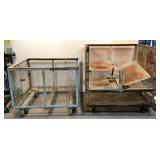 (2) Rolling Metal Basket