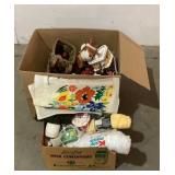 Assorted Christmas Decorations And Yarn