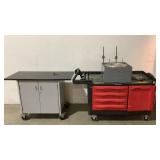 (2) Rolling Carts & Clipper Blade Sharpener