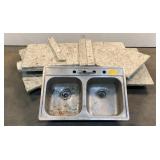 Granite Slab & Stainless Steel Sink