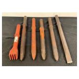 (6) 1-1/4" Hex Jack Hammer Bits