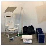 Chair, Canvas Storage Containers, Rope