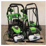 (4) Greenworks Pressure Washers