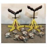 (2) Max-Jax Rolling Pipe Roller Stands